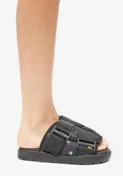 Kappa Black 222 Banda Degana Slides Sandals