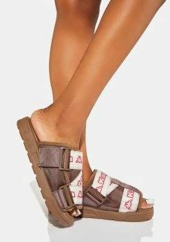 Kappa Brown Logo Tape Kalpi Slides