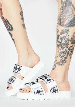 Kappa White 222 Banda Aster Logo Slides Sandals