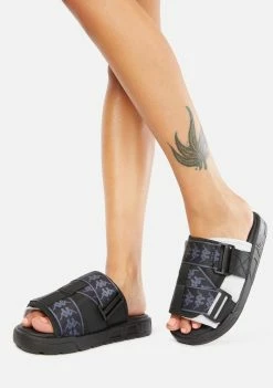 Kappa Black White 222 Banda Mitel 1 Sandals