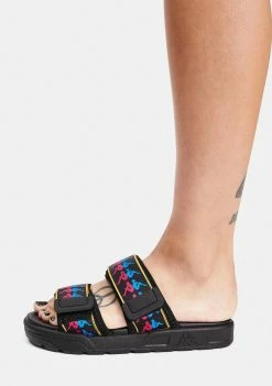 Kappa Black Fuchsia 222 Banda Aster Logo Slides Sandals