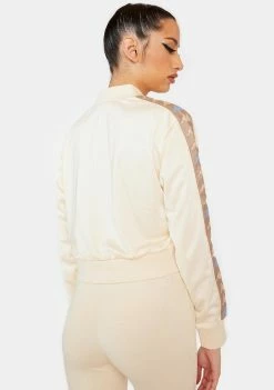 Kappa Beige 222 Banda Osbar Track Jacket Outerwear