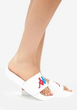 Discount βοΈ Kappa White Authentic Adam 4 Slides π©΄ Sandals π 8 Kappa White Authentic Adam 4 Slides Sandals