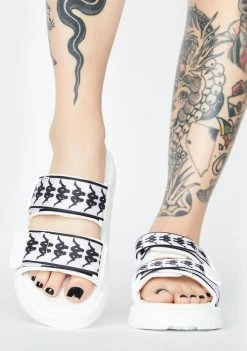 Kappa White 222 Banda Aster Logo Slides Sandals
