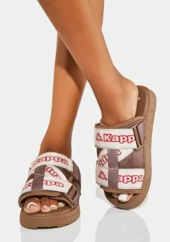Kappa Brown Logo Tape Kalpi Slides
