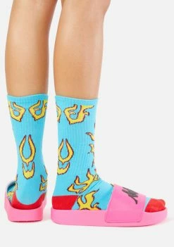 Kappa Neon Pink Authentic Adam 2 Slide Sandals