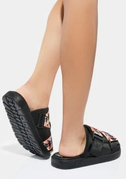 Kappa Sandals Black Peach 222 Banda Mitel 7 Slides