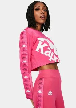 Kappa Active Pink 222 Banda Baloys Long Sleeve Crop Top