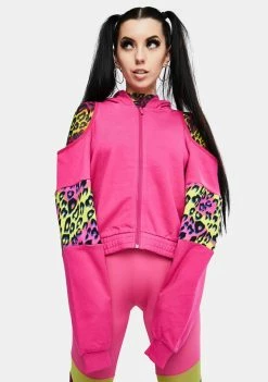 Kappa Tops Fuchsia Authentic Delia Graphik 2 Zip Up Hoodie