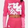 Kappa Active Pink 222 Banda Baloys Long Sleeve Crop Top