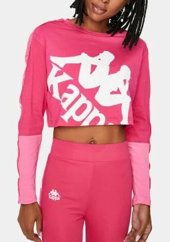 Kappa Active Pink 222 Banda Baloys Long Sleeve Crop Top