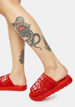 Kappa Sandals Red 222 Banda Mitel 1 Slides