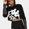 Kappa Black 222 Banda Baloys Long Sleeve Crop Top