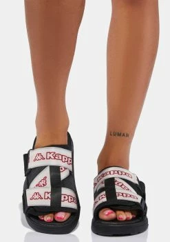 Kappa Red Logo Tape Kalpi Sandals