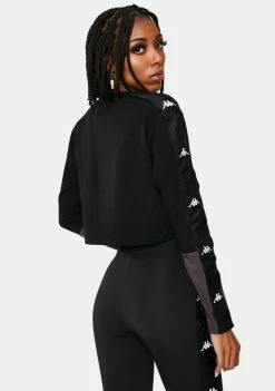 Kappa Black 222 Banda Baloys Long Sleeve Crop Top