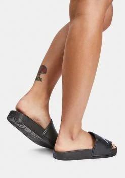 Kappa Black Lilac Authentic Adam 2 Slide Sandals