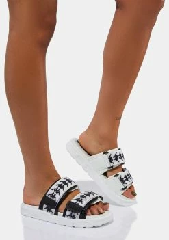 Kappa Sandals Black White 222 Banda Aster 5 Slides