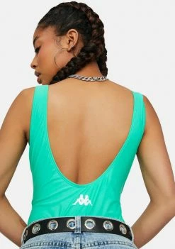 Kappa Green Spring White Authentic Pop Ekinaz Bodysuit Tops