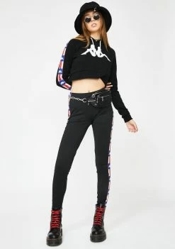 Kappa Tops Black Authentic LA Berry Crop Hoodie