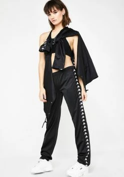 Kappa Bottoms Black 222 Banda Wastoria Trackpants