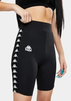 Kappa 222 Banda Cicles 2 Black Biker Shorts Bottoms