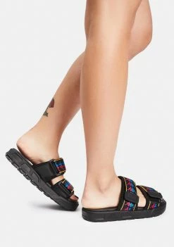 Kappa Black Fuchsia 222 Banda Aster Logo Slides Sandals