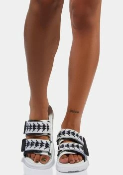 Kappa Sandals Black White 222 Banda Aster 5 Slides